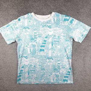 IKEA Shirt Men's S White Blue Artist Graphic Tee Steve Harrington Doodle Collab